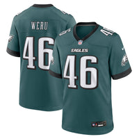 Philadelphia Eagles Joshua Weru Midnight Green Team Game Jersey