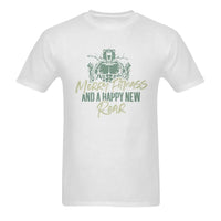 Humorous Gym Christmas Shirt, Merry Fitmass Happy New Rear T-Shirt, Workout Holiday Graphic Tee, Bodybuilding Christmas T-Shirt, Gym Present