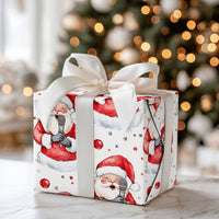 Whimsical Holiday Music Gift Wrap, Singing Santa Christmas Carol Wrapping Paper, Festive Red Bauble Gift Wrapping Paper, Xmas Roll Gift Wrap