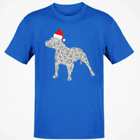 Festive Dog Lover Holiday Shirt, Pitbull Santa Hat Christmas T-Shirt, Adorable Xmas Pittie Graphic Tee, Winter Merry Christmas Dog T-Shirt