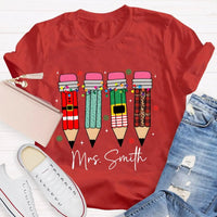 Custom Name Snowflakes Lights Graphic Tee, Personalized Christmas Shirt, Matching Family Holiday T-Shirt, Merry Christmas Season Apparel
