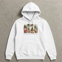 Bookish Christmas Hooded Sweatshirt, All Booked for Christmas Hoodie, Vintage Santa Book Stack Pullover, Comfy Reader Christmas Hoodie Present