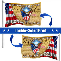 One Nation Under God House Flag | 250 Years Of Blessing 1776-2026 | Double-Sided Polyester | Patriotic Home Decor Gift