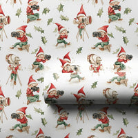 Vintage Camera Holiday Gift Wrap, Photographer Elf Christmas Wrapping Paper, Whimsical Elves Wrapping Paper, Adorable Xmas Gift Wrapping Paper