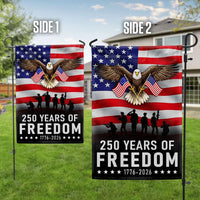 250 Years of Freedom Garden Flag | Patriotic Eagle Betsy Ross Design | Double-Sided Polyester | 1776-2026 Anniversary Gift