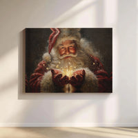 Magical Christmas Glowing Canvas, Santa Claus Canvas Wall Art, Holiday Decor Wall Art, Festive Christmas Home Decor