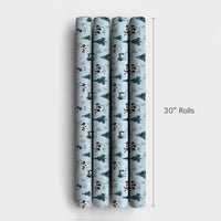 Rustic Farmhouse Animal Gift Wrap, Winter Farm Cow Wrapping Paper, Snowy Pine Tree Holiday Paper, Christmas Present Wrapping Paper Roll