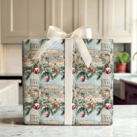 Watercolor Colosseum Gift Wrap, Rome Christmas Wrapping Paper, Snowy Italy Holiday Wrapping Paper, European Travel Winter Wrapping Paper