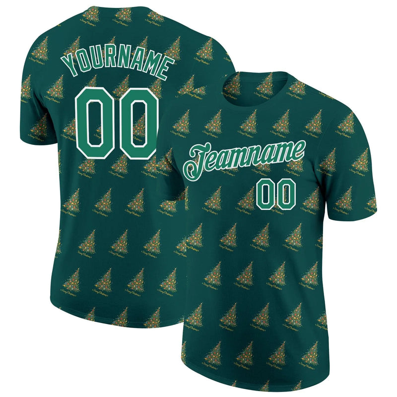 Personalized Name Number Xmas Athletic Shirt, Custom Christmas Holiday Performance T-Shirt, Festive Sports Graphic Tee, Custom Winter Shirt