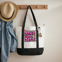 Bruh We Back Color-blocked Canvas Bag