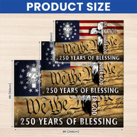 250 Years of Blessing Patriotic House Flag | 1776-2026 Eagle Cross Design | UV-Resistant Double-Sided Grommet Flag | American Heritage Decor
