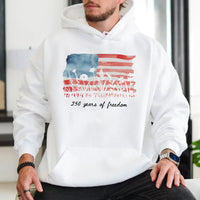 250 Years of Freedom Hoodie | Watercolor Wildflower Flag Art | Soft Cotton-Polyester Blend | Patriotic Fourth of July Gift