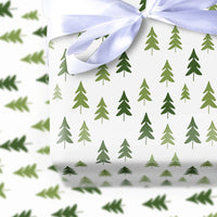 Minimalist Forest Holiday Gift Wrap, Pine Tree Christmas Wrapping Paper, Woodland Pine Tree Gift Wrapping Paper, Rustic Holiday Present Wrap