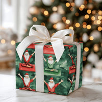 Humorous Meditating Santa Gift Wrap, Yoga Santa Claus Wrapping Paper, Zen Christmas Wrapping Paper, Adorable Holiday Gift Wrap, Xmas Present Paper