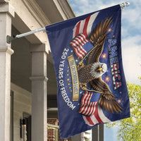 Personalized Family Name House Flag | Patriotic American Eagle 250 Years Of Freedom | Durable Weather-Resistant Polyester | Custom Outdoor Yard Gift