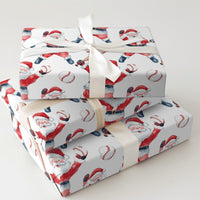 Sports Holiday Gift Wrap, Baseball Santa Christmas Wrapping Paper, Watercolor Baseball Player Wrapping Paper, Coach Christmas Gift Wrap
