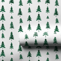 Rustic Christmas Tree Gift Wrap, Pine Tree Wrapping Paper, Minimalist Forest Wrapping Paper, Modern Winter Holiday Wrapping Paper Roll