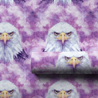 Artistic Bird Present Wrap, Bald Eagle Gift Wrapping Paper, Purple Watercolor Gift Wrap, Wildlife Animal Lover Christmas Wrapping Paper