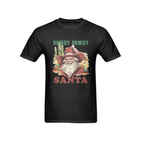 Cowboy Santa Desert Cactus Graphic Tee, Howdy Howdy Santa Western Christmas T-Shirt, Southern Holiday Shirt, Country Xmas Tee