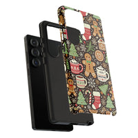 Adorable Holiday Cookies Galaxy Case, Christmas Gingerbread Phone Case for Samsung, Festive Winter Dual Layer Tough Cover, Xmas Present