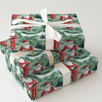 Golfer Holiday Gift Wrap, Golfing Santa Christmas Wrapping Paper, Sporty Santa Wrapping Paper, Golf Lover Present Wrap, Xmas Paper Roll