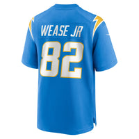 Los Angeles Chargers Theo Wease Jr. Powder Blue Team Game Jersey