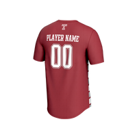 Temple Owls Collegiate Soccer NIL Pick-A-Player Fashion Jersey - Cherry/White