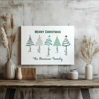Custom Family Names Holiday Poster, Personalized Christmas Tree Wall Art, Festive Xmas Decor Print, Digital Download File