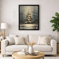 Snowy Forest Winter Tree Wall Art, Christmas Tree Canvas Wall Art, Festive Impressionist Wall Art, Comfy Christmas Digital Download Print