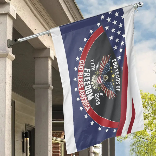 USA 250 Years Freedom Flag | 1776-2026 Patriotic Eagle Design | Premium Polyester Weather-Resistant | Decorative Yard House Decor Gift