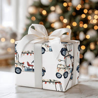 Watercolor Holiday Lights Gift Wrap, Golf Cart Christmas Wrapping Paper, Golfer Xmas Present Paper, Golf Lover Holiday Gift Wrap Roll