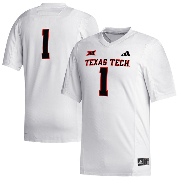 #1 Texas Tech Red Raiders adidas Replica Football Jersey - White