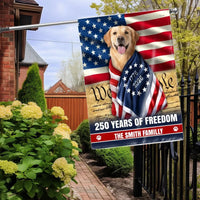 Golden Retriever American Flag Garden Flag | 250 Years of Freedom Personalized | Premium Polyester Double-Sided | Patriotic Dog Lover Gift