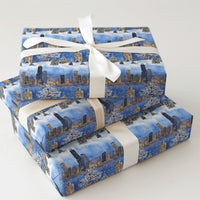 Willis Tower Snowy Gift Wrap, Chicago Skyline Christmas Wrapping Paper, Winter City Holiday Wrapping Paper, Chicago Lover Present Wrap Roll