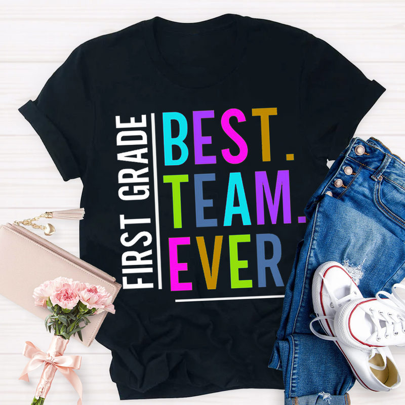 Personalized Grade Best Team Ever Crew Neck Casual T-Shirt