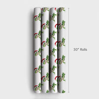 Santa Hat Lizard Gift Wrap, Iguana Christmas Wrapping Paper, Watercolor Reptile Wrapping Paper, Humorous Animal Holiday Wrapping Paper