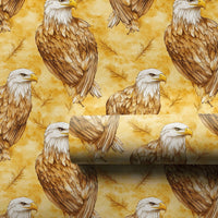 Gold Wildlife Bird Gift Wrap, American Bald Eagle Wrapping Paper, Patriotic Nature Present Wrap, Animal Lover Christmas Wrapping Paper