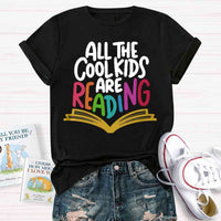 All The Cool Kids Are Reading Print T-Shirt