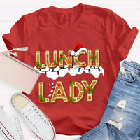Festive School Cafeteria Holiday Shirt, Christmas Lunch Lady Gingerbread T-Shirt, Adorable Christmas Baker Graphic Tee, Xmas Present