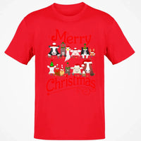 Merry Christmas Graphic Tee, Christmas Is Coming Farm Animals Shirt, Unisex Holiday Season T-Shirt, Adorable Animal Lover Christmas T-Shirt