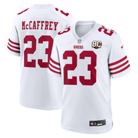 San Francisco 49ers Christian McCaffrey White 80th Anniversary Game Jersey