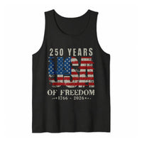 Patriotic USA Flag Tank Top | 250 Years of Freedom Vintage 1776-2026 Graphic | Soft Breathable Lightweight Fabric | Unisex Independence Day Gift
