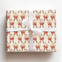 Muscular Bodybuilder Christmas Gift Wrap, Buff Santa Wrapping Paper, Humorous Gag Gift Wrapping Paper, White Elephant Paper Roll