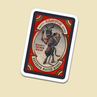 Vintage Naughty Children Beware Magnet, Krampus Matchbox Magnet, Gothic Christmas Folklore Fridge Magnet, Creepy Dark Holiday Present