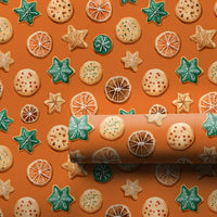 Dried Citrus Slice Wrapping Paper, Christmas Cookie Wrapping Paper, Watercolor Holiday Gift Wrap, Festive Baker Present Wrapping Paper Roll