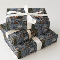 Snowy Winter Town Gift Wrap, Christmas Village Wrapping Paper, Comfy Holiday Wrapping Paper, Xmas Village Gift Wrap, Winter Present Paper
