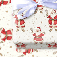 Watercolor Whisk Holiday Gift Wrap Roll, Baking Santa Christmas Wrapping Paper, Cookie Baker Present Paper, Kitchen Chef Gift Wrap