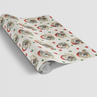 Santa Dog Gift Wrap, Golden Retriever Christmas Wrapping Paper, Holiday Puppy Wrapping Paper, Christmas Golden Retriever Gift Wrap Paper