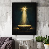 Star of Bethlehem Canvas Wall Art, Nativity Scene Canvas Print, Holy Night Manger Canvas Art, Christian Christmas Decor, Religious Present