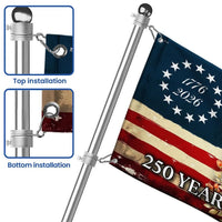 Horse American Flag House Flag | 250 Years Strong Patriotic Design | Double-Sided Polyester | Farmhouse Outdoor Decor Gift